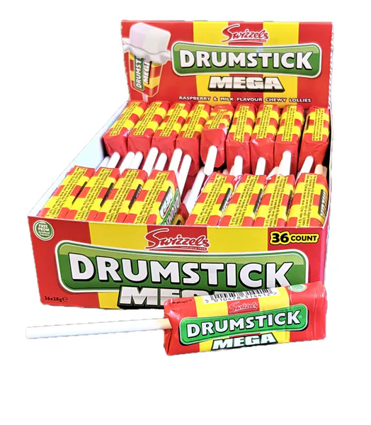 Bilde av Mega Drumsticks Raspberry & Milk 36x28g HEL ESKE