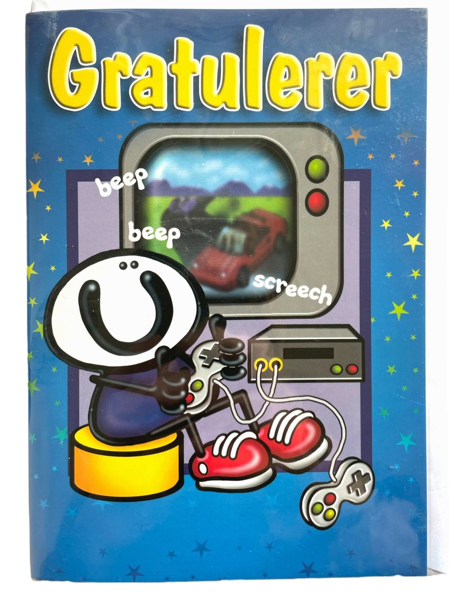Bursdagskort, Gratulerer (gutt som spiller tv-spill)